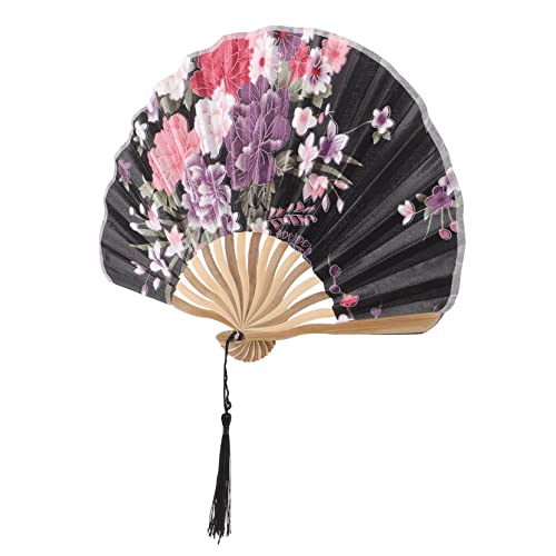 Hoement Japanischer Faltbarer Handfächer aus Holz mit Vintage Klappfächer mit Muster Leichter Cosplay Prop für Sommer Party und Dekoration von Hoement