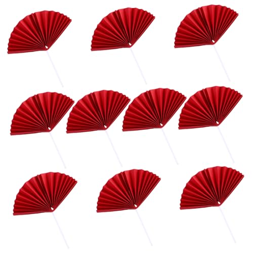 Hoement Teiliges Cake Picks Fächerförmige Tortendeko Rot Kreative Party Cake Toppers für Geburtstag Gesundes Material Einzigartige Kuchenstecker für Feier und Fotomomente von Hoement