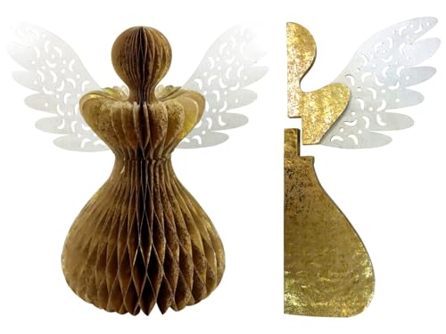 Hoff-Interieur Honeycomb Gold/weiß Dekoengel Papier 80cm (1 Stück) von Hoff Interieur