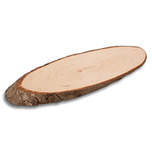 10x HOFMEISTER® Holzscheiben mit Rinde, Rindenbretter oval, unlackiert aus Holz, Dekoidee, Geschenkidee, zum Basteln, ca.30 cm von Hofmeister Holzwaren