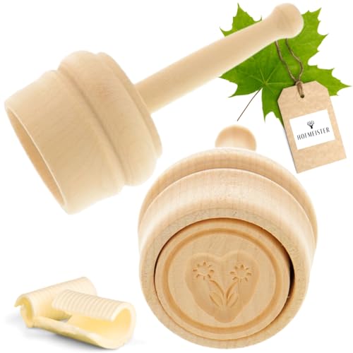 2X HOFMEISTER® Butter-Stempel, für 30 g Butter, 5 cm, Herz, handgefertigt in Deutschland, Butter-Form zum Dekorieren, runde Durchstoß-Form, Butter-Model aus heimischem Ahorn-Holz von Hofmeister Holzwaren
