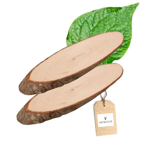 2X HOFMEISTER® unlackierte Holzscheibe Rindenbrett (Oval/27,5 cm) von Hofmeister Holzwaren