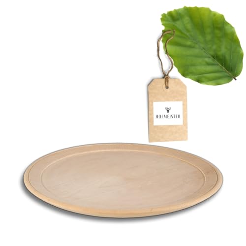 HOFMEISTER® Teller aus Holz, 24 cm Durchmesser aus unbehandeltem Buchenholz von Hofmeister Holzwaren