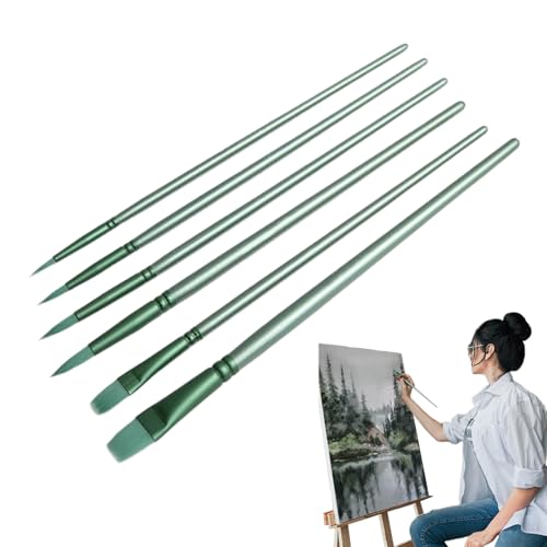 Hogvinnatil Aquarell Pinsel Set | Acryl Pinsel mit Nylon Borsten,6 Stück Kunstbedarf für Amateur Hobbyisten und Malerei Liebhaber von Hogvinnatil