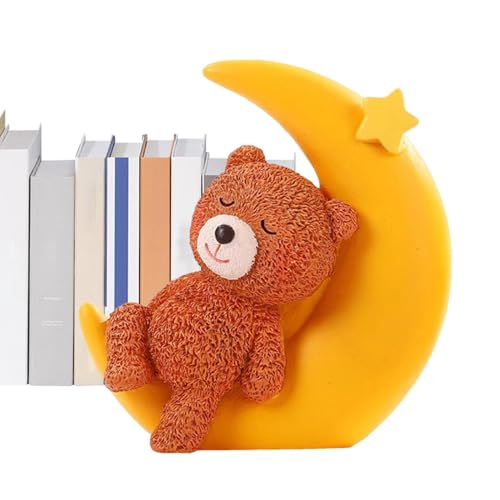 Hogvinnatil Bär schlafen auf Mondkuchentopper, süße Kuchen -Topper,Desktop -Figuren | ative Tabletop Ornament, Kuchenation Mondbärskulptur für Heimtisch von Hogvinnatil