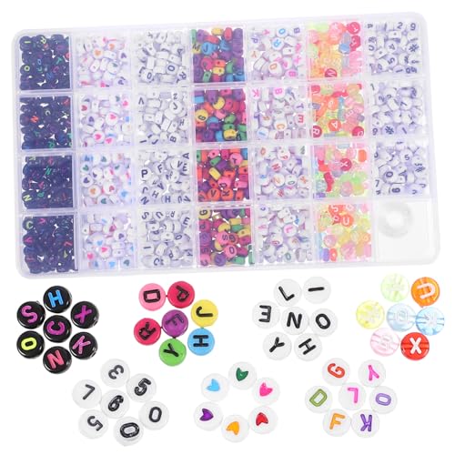 Hohopeti 1 Schachtel Acryl Buchstabenperlen für Armbänder DIY Schmuckherstellung Leichte Lose Alphabet Perlen zum Auffädeln Strapazierfähig und Vielseitig für Individuelle von Hohopeti