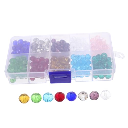 Hohopeti 1 Schachtel Aufbewahrungsbox mit Glatten Glasperlen für Schmuckherstellung Flache DIY Perlen für Armbänder Halsketten Ohrringe zum Auffädeln und Basteln von Individuellen von Hohopeti