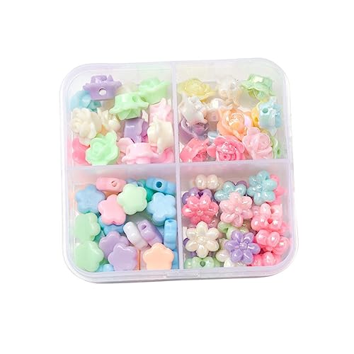 Hohopeti 1 Schachtel Bunte Acrylperlen mit Runden Spacer Perlen für DIY Schmuckherstellung Armbänder Halsketten Bastelperlen zum Auffädeln und Basteln von Hohopeti