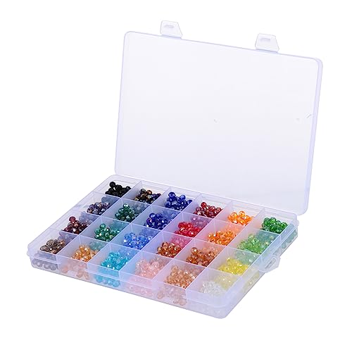 Hohopeti 1 Schachtel Facettierte Kristallperlen Fächer Box DIY Schmuckperlen für Armbänder Halsketten Ohrringe Basteln Zubehör von Hohopeti