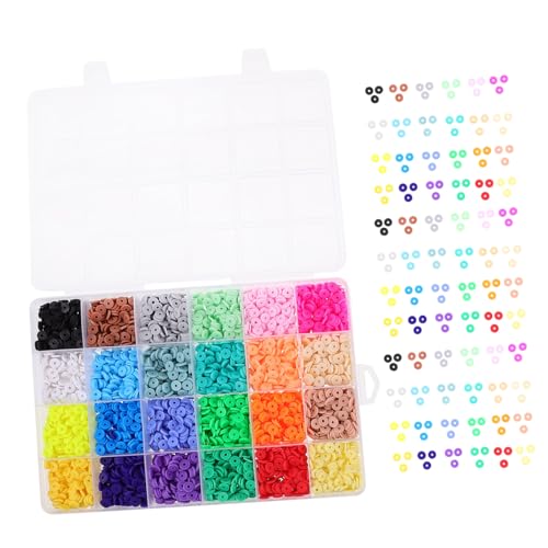 Hohopeti 1 Schachtel Farbenfrohe Polymer Clay Perlen Fächer Bunte Lose Perlen für Schmuckherstellung DIY Armbänder Basteln Kreative Spacer Beads für Handgemachte Accessoires von Hohopeti