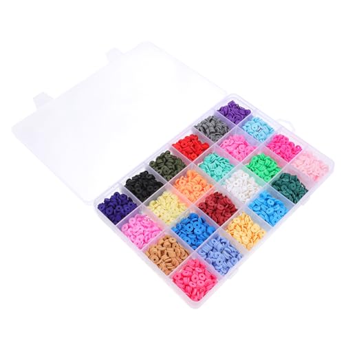 Hohopeti 1 Schachtel Polymer Clay Perlen Slices DIY Schmuck Zubehör Farben Spacer Beads für Armbänder Halsketten Basteln von Hohopeti
