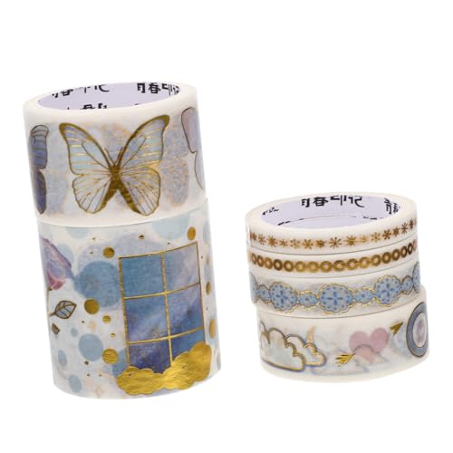 Hohopeti 1 Schachtel Washi Tape Dekoratives DIY Klebeband mit Goldfolie Bunte Klebestreifen für Scrapbooking Handbuch Geschenkverpackung Vielseitige Bastelaufkleber für Party Büro und Hohopeti 1 Schachtel Washi Tape Dekoratives DIY Klebeband mit Goldfolie Bunte Klebestreifen für Scrapbooking Handbuch Geschenkverpackung Vielseitige Bastelaufkleber für Party Büro und von Hohopeti