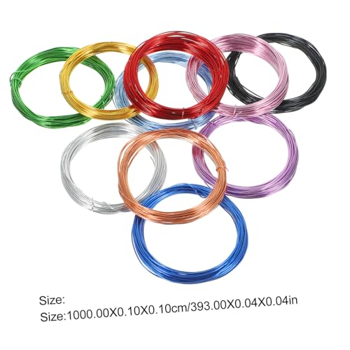 Hohopeti 10 Rollen Bunter Aluminiumdraht für Basteln Flexibel Rostfrei Leicht DIY Schmuck Perlen Draht Anodisiert Farbig Vielseitig für Handwerk Modelle und Kunstprojekte von Hohopeti