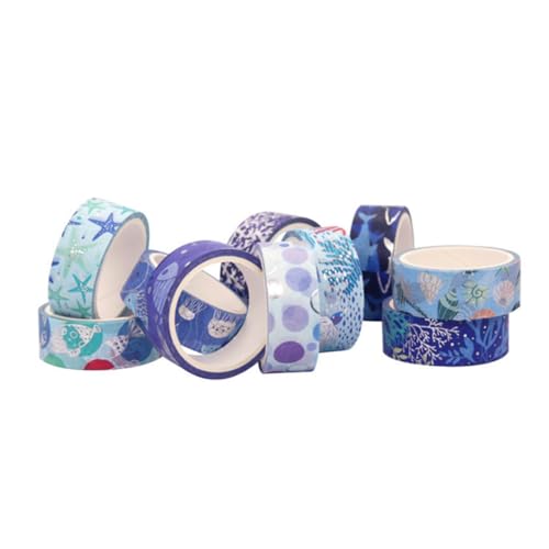 Hohopeti 10 Rollen Ocean Style Washi Tape Dekoratives Scrapbooking Klebeband mit Buntem Unterwasser motiv Selbstklebendes DIY Papier Abdeckband für Planer Karten und Bastelprojekte Hohopeti 10 Rollen Ocean Style Washi Tape Dekoratives Scrapbooking Klebeband mit Buntem Unterwasser motiv Selbstklebendes DIY Papier Abdeckband für Planer Karten und Bastelprojekte von Hohopeti