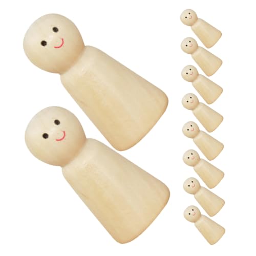 Hohopeti 10 Stück Diy-steckpuppen Holz Zum Bemalen, Unfertige Roboterfiguren Für Heimwerker-kunstprojekte, Lustige Und Entspannende Aktivität Für Kinder Und Erwachsene von Hohopeti