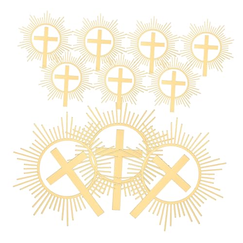 Hohopeti 10 Stück Teiliges Acryl Kreuz Cake Topper Dekorative Tortendeko für Taufe Kommunion Festliche Kuchendekoration Langlebige Kreuz Tortenstecker für Party und Feier von Hohopeti