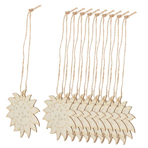 Hohopeti 10 Stück Teiliges Blumen holzscheiben zum Bemalen Glatte Oberfläche Strapazierfähige DIY Holzdeko für Kinderhandwerk Unbemalte Holzblüten für Kreative Bastelprojekte Sichere von Hohopeti
