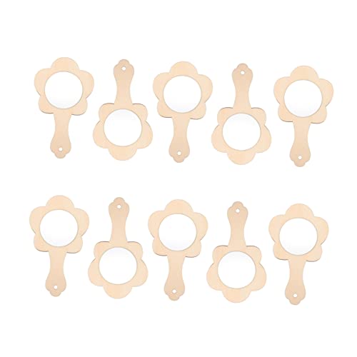 Hohopeti 10 Stück Teiliges DIY Holz Handspiegel Kindgerechtes Bastelmaterial für Kreative Handgefertigte Spiegelrohlinge mit Fünfblättriger Blütenform für Kindergarten und Frühpädagogik Hohopeti 10 Stück Teiliges DIY Holz Handspiegel Kindgerechtes Bastelmaterial für Kreative Handgefertigte Spiegelrohlinge mit Fünfblättriger Blütenform für Kindergarten und Frühpädagogik von Hohopeti