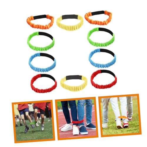 Hohopeti 10 Stück Teiliges Dreibeinige Elastische Bindebänder für Teamwork und Outdoor spiel Verstellbare Strapazierfähige Beinbänder für Dreibeinige Rennen und Gruppenspaß von Hohopeti