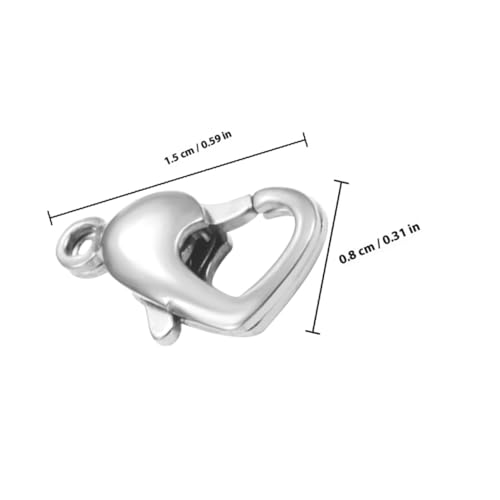 Hohopeti 10 Stück Teiliges Edelstahl Herzform Verschluss Poliert Robust und Vielseitig für DIY Halsketten und Armbänder Praktisches Schmuckzubehör für Kreative Schmuckherstellung von Hohopeti