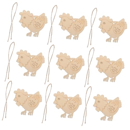 Hohopeti 10 Stück Teiliges Holz hühneranhänger mit Löchern und Schnüren Unbemalte Hühnerform als DIY bastelmaterial für Langlebige Holzdeko für Geburtstagsfeiern Gruppenaktivitäten und Hohopeti 10 Stück Teiliges Holz hühneranhänger mit Löchern und Schnüren Unbemalte Hühnerform als DIY bastelmaterial für Langlebige Holzdeko für Geburtstagsfeiern Gruppenaktivitäten und von Hohopeti