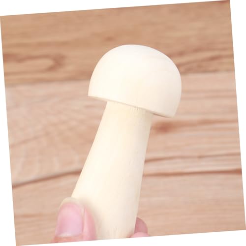 Hohopeti 10 Stück Teiliges Holzpilz deko in Naturfarbe DIY Bemalbare Holzfiguren und Glatte Oberfläche Kindgerechte Bastelobjekte Kreativität und Motorik Dekorative Holzspielzeuge von Hohopeti