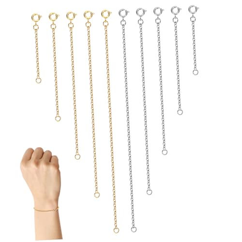 Hohopeti 10 Stück Teiliges Kettenverlängerungs Kupfer in Gold und Silber Verschiedene Längen für Halsketten Armbänder Fußkettchen DIY Schmuckherstellung Zubehör Leicht zu Befestigen Hohopeti 10 Stück Teiliges Kettenverlängerungs Kupfer in Gold und Silber Verschiedene Längen für Halsketten Armbänder Fußkettchen DIY Schmuckherstellung Zubehör Leicht zu Befestigen von Hohopeti