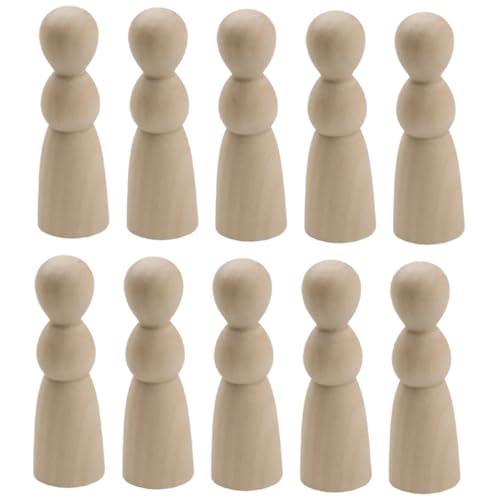 Hohopeti 10 Stück Teiliges Kleine Holzfiguren Unvollendete Holz peg Puppen zum Bemalen DIY Basteln Kreative Holzdekoration Geschenkideen Hohopeti 10 Stück Teiliges Kleine Holzfiguren Unvollendete Holz peg Puppen zum Bemalen DIY Basteln Kreative Holzdekoration Geschenkideen von Hohopeti