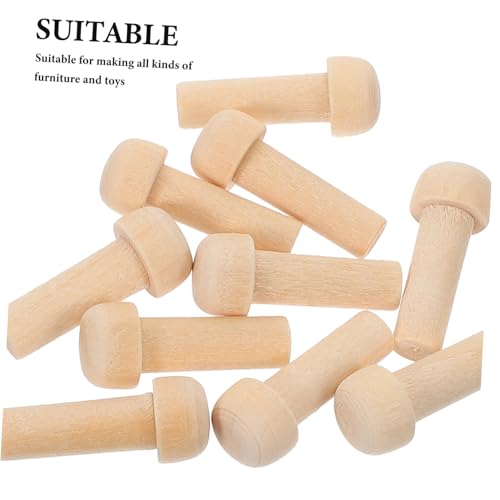 Hohopeti 10 Stück Teiliges Mini holzstäbe aus Naturbelassenem Holz Robuste Lange Holzdübel für DIY Möbel Spielzeugbau und Bastelprojekte Kompakte Vielseitiges Holz zubehör für Kreative von Hohopeti