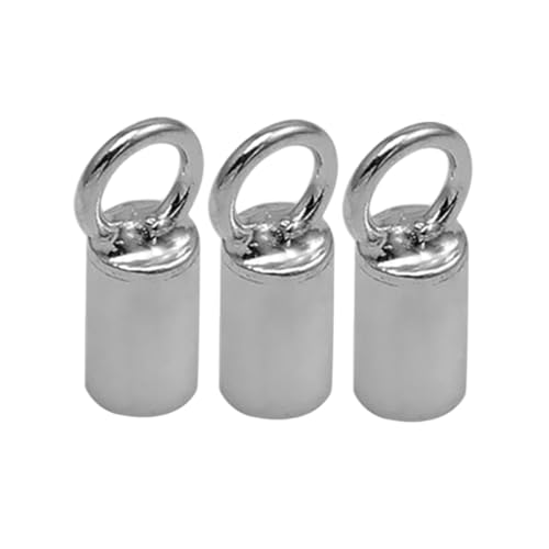 Hohopeti 10 Stück Teiliges Schmuck Connector aus Silber Endkappen für Lederbänder und Seile Langlebige DIY Verschlüsse für Halsketten Armbänder Schlüsselanhänger und Schmuckzubehör von Hohopeti
