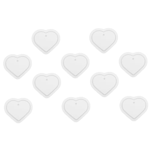 Hohopeti 10 Stück Teiliges Silikon Herzform Gießform für Epoxidharz Resin und Wachs Vielseitige DIY Bastelform für Schlüsselanhänger Schmuckanhänger Romantische Liebe Herz Anhänger von Hohopeti