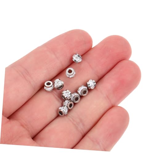 Hohopeti 10 Stück Teiliges Strassperlen Langlebiger Legierung Weiß Funkelnde Spacer perlen für DIY Schmuckherstellung Charmante Zwischenperlen für Armbänder und Halsketten Hohopeti 10 Stück Teiliges Strassperlen Langlebiger Legierung Weiß Funkelnde Spacer perlen für DIY Schmuckherstellung Charmante Zwischenperlen für Armbänder und Halsketten von Hohopeti