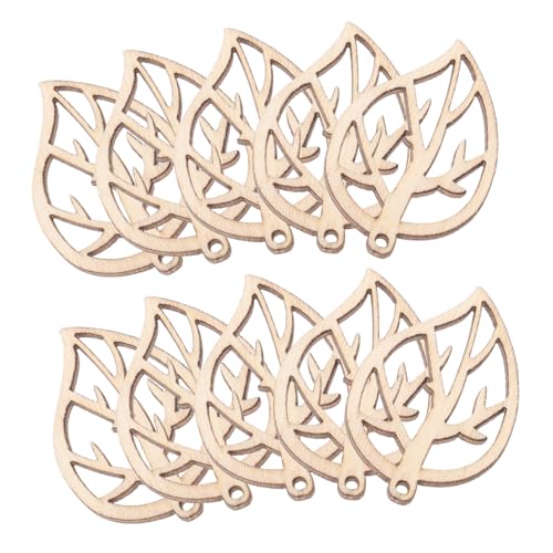 Hohopeti 10 Stück Teiliges Unbemalte Holzblätter zum Basteln Naturbelassene Leichte Holzausschnitte ohne Grate Langlebige DIY Dekoration für Herbstfeste Erntedank und Kreative von Hohopeti