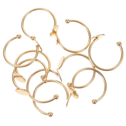 Hohopeti 10 Stück Teiliges Verstellbares Edelstahl Ringrohling Glatte Oberfläche Metallische Ringbasis für Schmuckherstellung DIY Ringe Bastelzubehör Passend für Verschiedene Ringgrößen von Hohopeti
