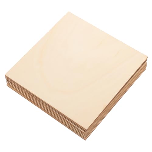 Hohopeti 10 Stück Unbehandelte Holzplatten für DIY Basteln Holzscheiben für Kreative Handwerksprojekte zum Gravieren Dekorieren und Gestalten von Hohopeti