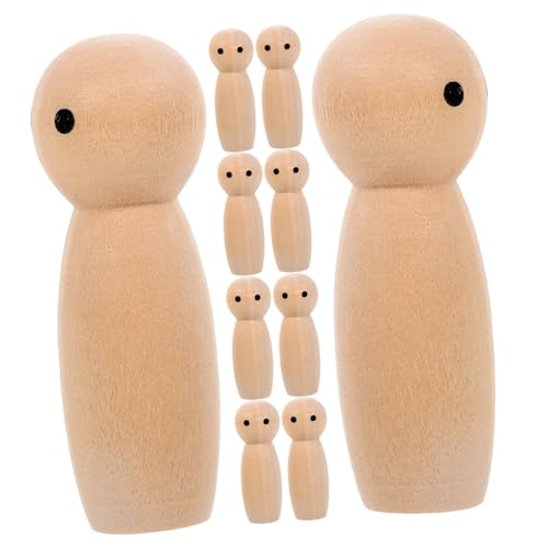 Hohopeti 10 Stück Unbemalte Holzpuppen DIY Holzfiguren zum Bemalen Bastelset Unfertige Steckpuppen für Individuelle Dekoration und Puppenhaus Zubehör Hohopeti 10 Stück Unbemalte Holzpuppen DIY Holzfiguren zum Bemalen Bastelset Unfertige Steckpuppen für Individuelle Dekoration und Puppenhaus Zubehör von Hohopeti