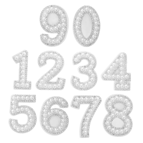 Hohopeti 10 Stück Weiße Zahlen Aufnäher mit Perlen Strass zum Aufbügeln Selbstklebende DIY Applikationen für Kleidung Hüte Taschen Langlebige Dekorative Zahlen Patches Hohopeti 10 Stück Weiße Zahlen Aufnäher mit Perlen Strass zum Aufbügeln Selbstklebende DIY Applikationen für Kleidung Hüte Taschen Langlebige Dekorative Zahlen Patches von Hohopeti