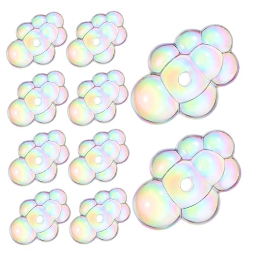 Hohopeti 10 Stück Wolkenperlen Acryl-Blasen-abstandshalterperlen Bezauberndes Wolkendesign Zur Schmuckherstellung Süßes Perlenhandwerk Armband Halskette Ohrring-zubehör von Hohopeti