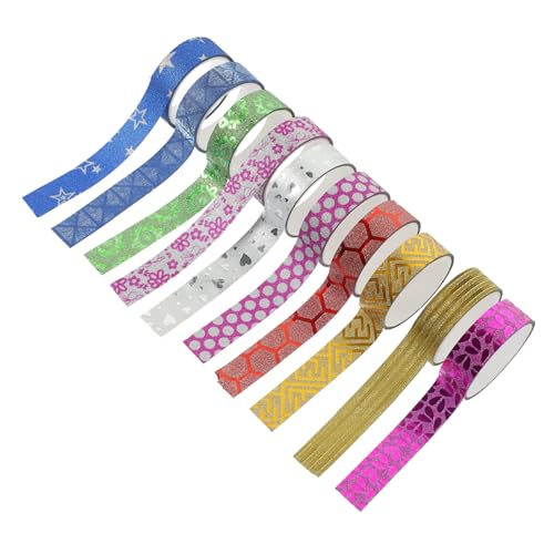 Hohopeti 100 Rollen Buntes Glitter Washi Tape Set Dekoratives Klebeband mit Mustern Vielseitig für DIY Scrapbooking Geschenkverpackung Planer und Kreative Bastelprojekte Farben Zufällig von Hohopeti