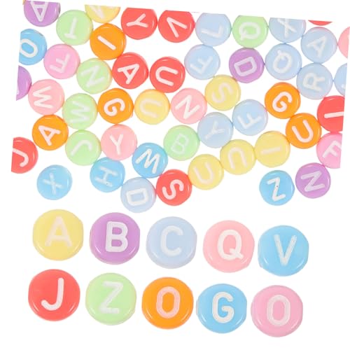 Hohopeti 100 Stck Bunte Acryl Buchstabenperlen zum Auffädeln für Armbänder DIY Schmuckherstellung Handgefertigte Perlen Zubehör von Hohopeti