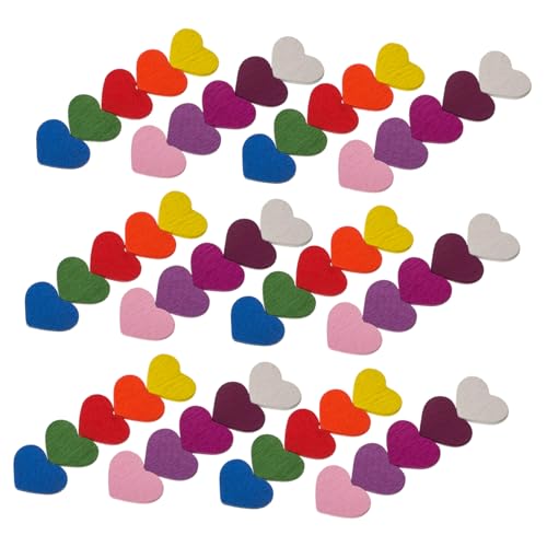 Hohopeti 100 Stück Bunte Holzherzen zum Basteln Kleine Holzscheiben in Herzform Sichere Dekoration für Hochzeit Handwerk Vielseitige Farben für DIY Projekte Tischdeko und Sticker von Hohopeti