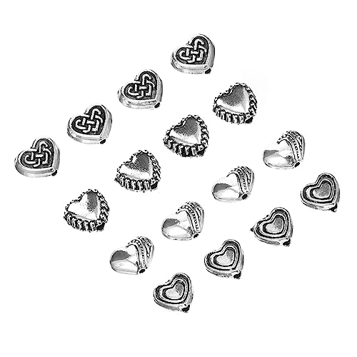 Hohopeti 100 Stück Herzförmige Spacer Perlen Metall Schmuckperlen für Armbänder Halsketten DIY Bastelperlen Zubehör Pastellfarben zum Auffädeln Schmuckherstellung von Hohopeti