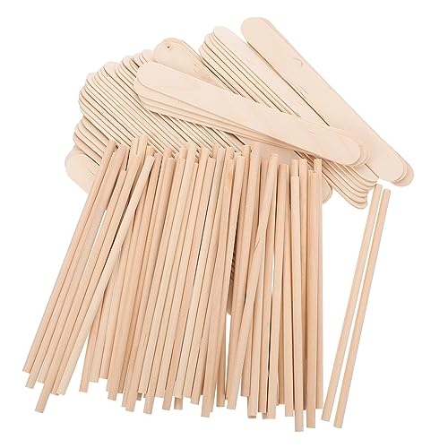 Hohopeti 100 Stück Holz Eisstiele für DIY Jumbo Bastelstäbchen Natürlichem Holz für Desserts Bastelprojekte und Kreative Aktivitäten mit Kindern von Hohopeti