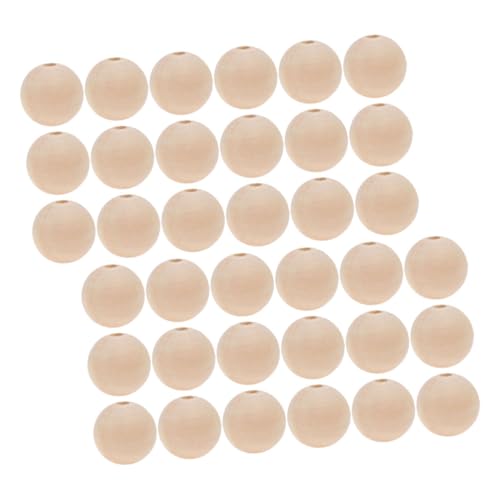 Hohopeti 100 Stück Holzperlen Rund Unbehandelt Basteln Schmuck Deko DIY Armband Halskette Schlüsselanhänger Zubehör von Hohopeti