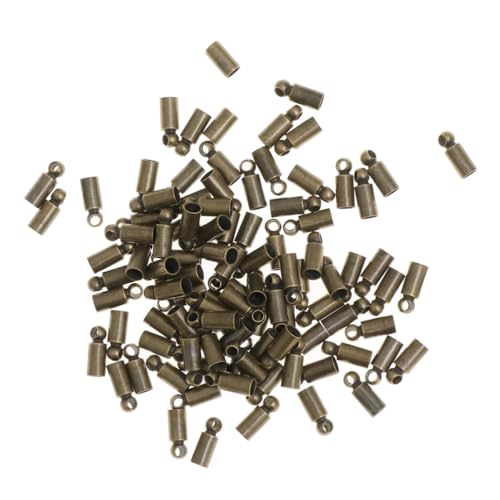 Hohopeti 100 Stück Kupfer Endkappen für Runde Lederbänder Quetschperlen Schmuckverbinder DIY Schmuckherstellung Zubehör für Halsketten Armbänder Ohrringe und Quasten Hohopeti 100 Stück Kupfer Endkappen für Runde Lederbänder Quetschperlen Schmuckverbinder DIY Schmuckherstellung Zubehör für Halsketten Armbänder Ohrringe und Quasten von Hohopeti