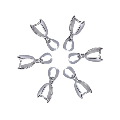 Hohopeti 100 Stück Metall Pinch Clip Schmuckverbinder Silber DIY Anhänger Zubehör für Schmuckherstellung Langlebig Rostfrei Messing von Hohopeti