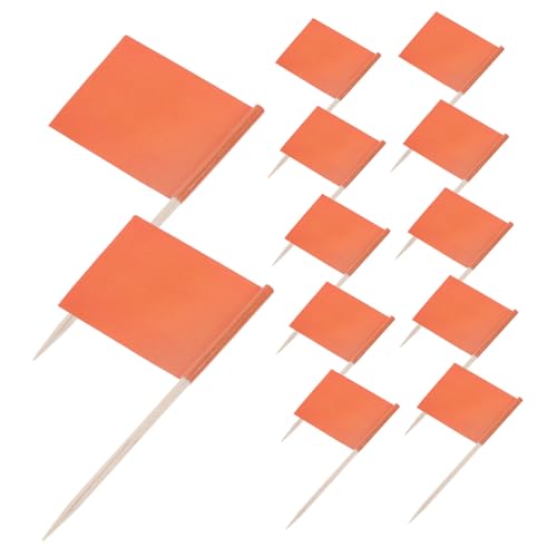 Hohopeti 100 Stück Mini Food Flag Picks Zahnstocher mit Soliden Bruchfesten Kleinen Fahnen für Party cupcakes Käse Obst dekoration Praktische und Tragbare Tortendeko von Hohopeti
