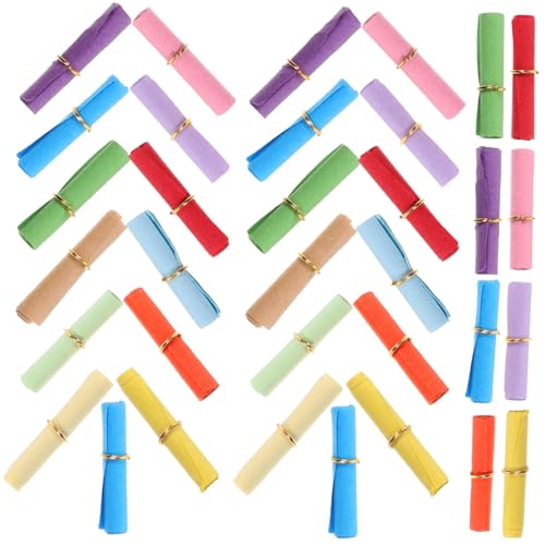 Hohopeti 100 Stück Mini wunschpapierrollen mit Goldenem Metallring Bunte Papierstreifen für Wunschflaschen Dekorative Mini papierrollen für Romantische Botschaften und DIY deko von Hohopeti