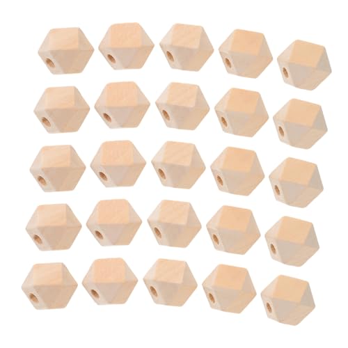 Hohopeti 100 Stück Natürliche Unbemalte Achtkantige Holzperlen DIY Bastelperlen zum Auffädeln Handgefertigte Spacer Beads für Schmuckherstellung und Kreative Bastelprojekte von Hohopeti