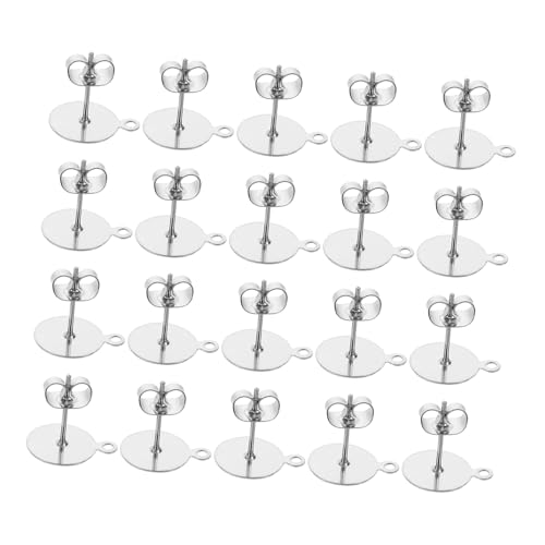Hohopeti 100 Stück Ohrstecker Und -verschlüsse, Zubehör, Flache, Runde Ohrstecker, Sichere Und Stabile Ohrringverschlüsse Für Mädchen Und Frauen, Stilvolle Und Einzigartige Verschlüsse von Hohopeti